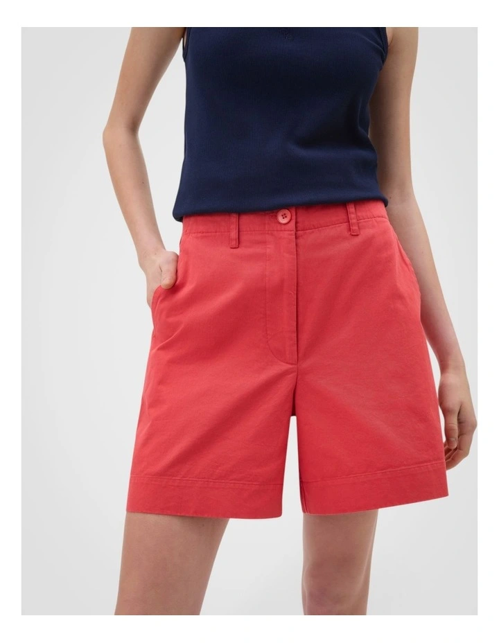 Flat Front Carpenter Short in Robbin Red image 3