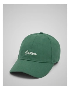 Oroton Script Cap in Racing Green