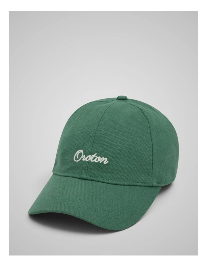 Oroton Script Cap in Racing Green image 1