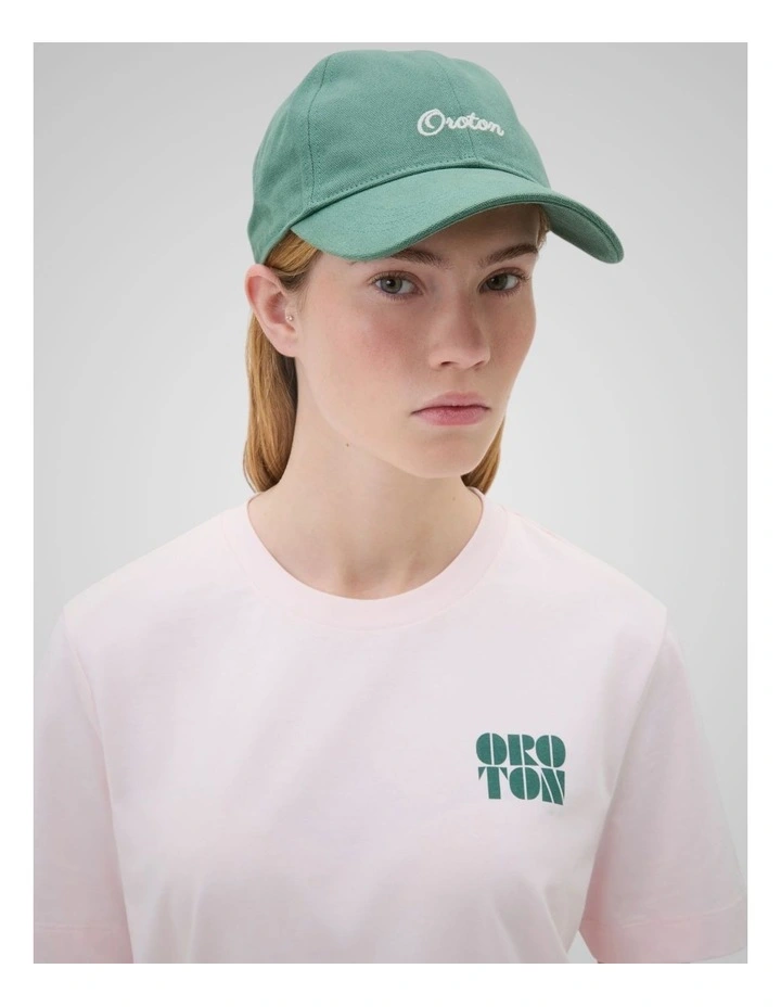 Oroton Script Cap in Racing Green image 3