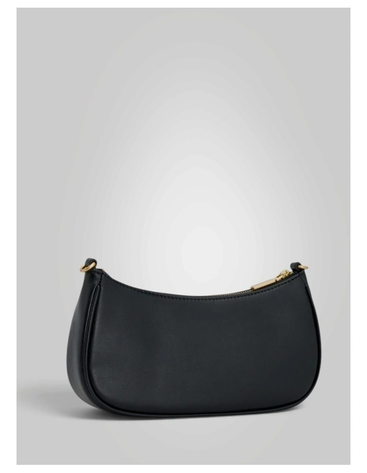 Eve Crackle Mini Baguette in Black image 2