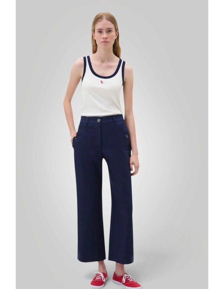 Kick Flare Linen Pant in North Sea image 1