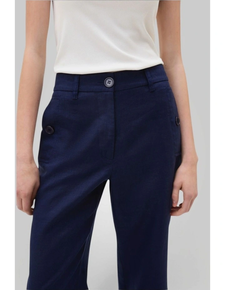 Kick Flare Linen Pant in North Sea image 3