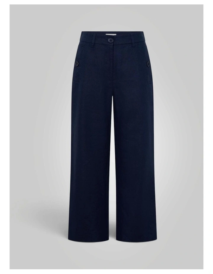 Kick Flare Linen Pant in North Sea image 6