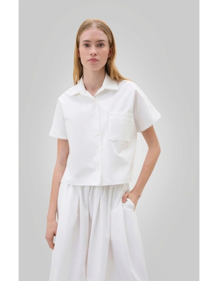 Lace Trim Popover in Antique White image 1