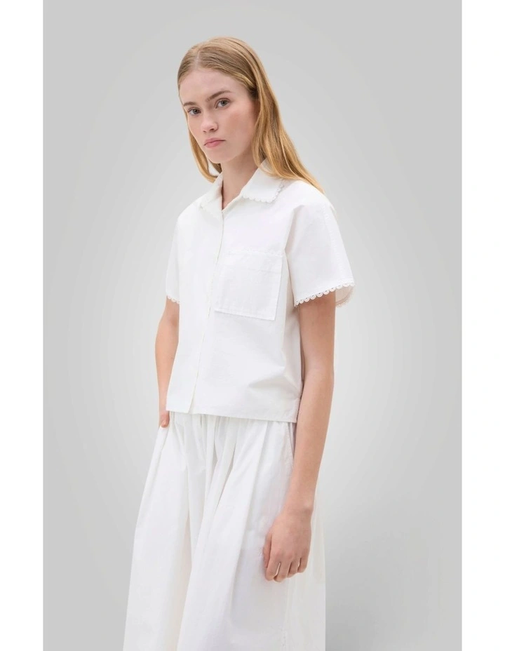 Lace Trim Popover in Antique White image 2