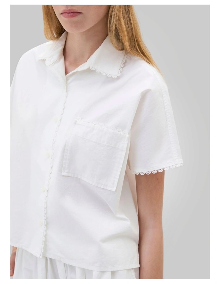 Lace Trim Popover in Antique White image 3