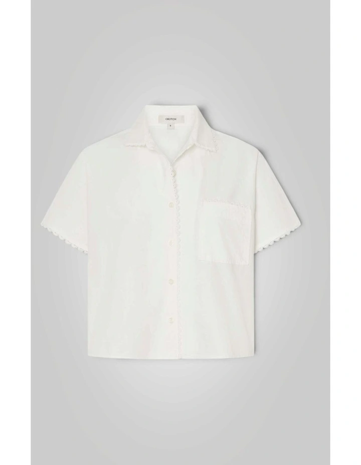 Lace Trim Popover in Antique White image 6
