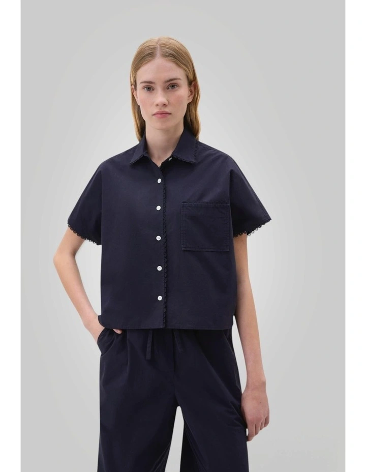 Lace Trim Popover in North Sea image 1