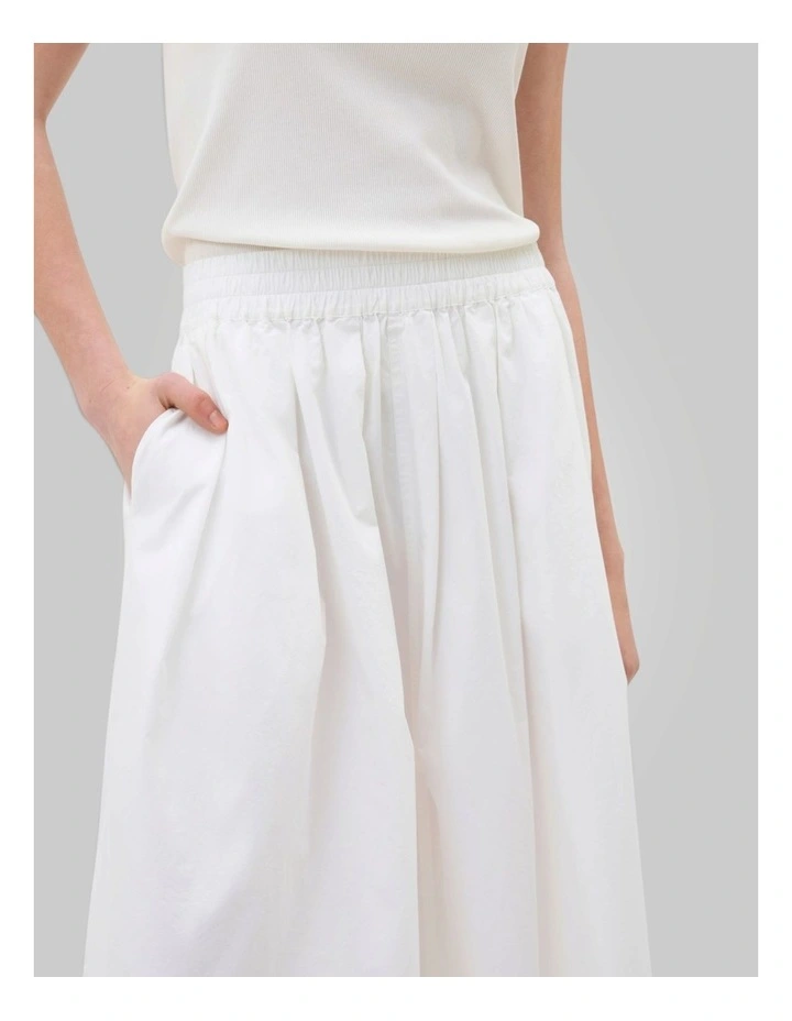 Lace Trim Pull On Skirt in Antique White image 3