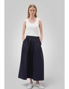 Lace Trim Pull On Skirt in North Sea