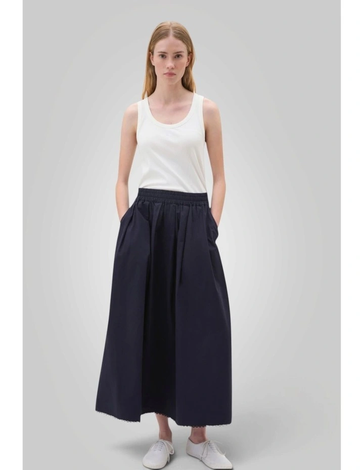 Lace Trim Pull On Skirt in North Sea image 1