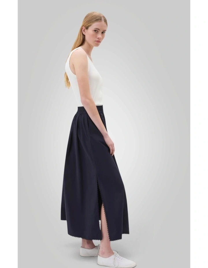Lace Trim Pull On Skirt in North Sea image 2