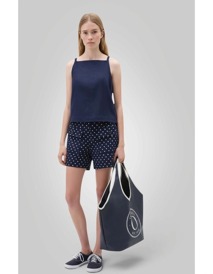 Linen Button Shell Top in North Sea image 6