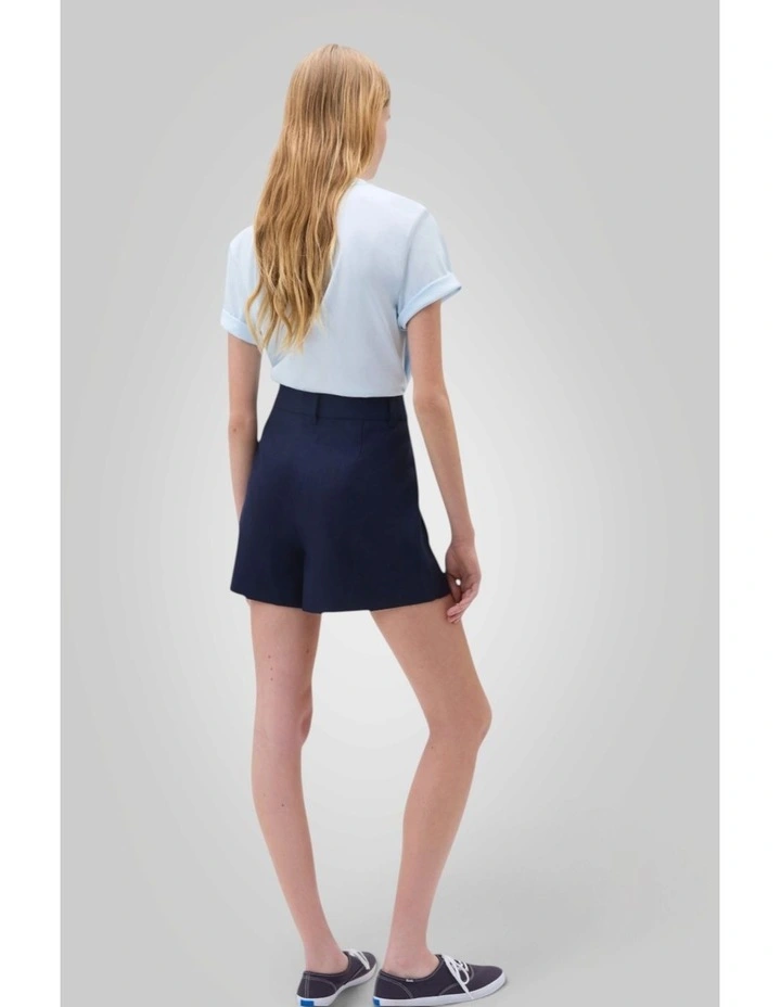 Linen Button Short in North Sea image 4