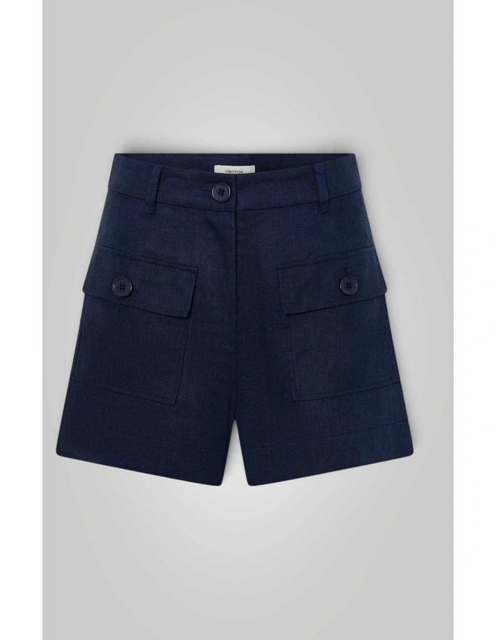 Linen Button Short in North Sea image 5