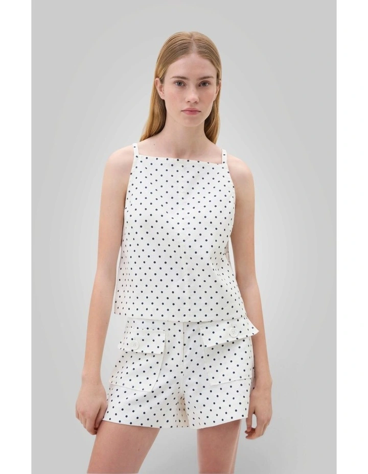Linen Spot Shell Top in Antique White image 1