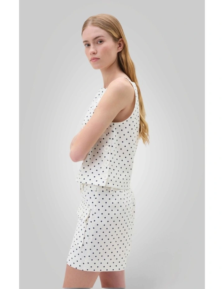 Linen Spot Shell Top in Antique White image 2