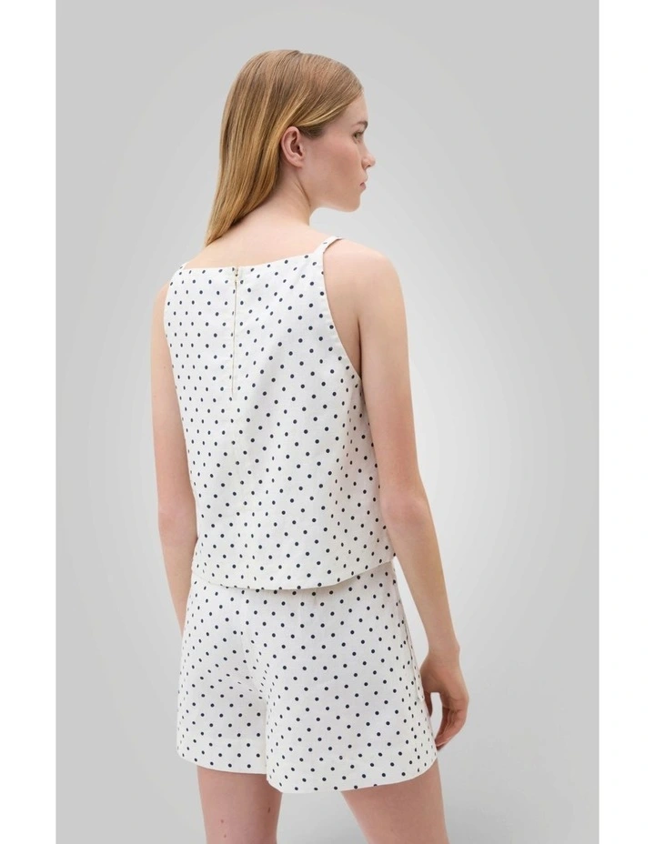 Linen Spot Shell Top in Antique White image 4