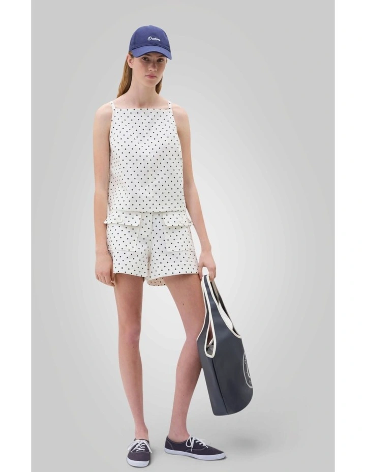 Linen Spot Shell Top in Antique White image 5