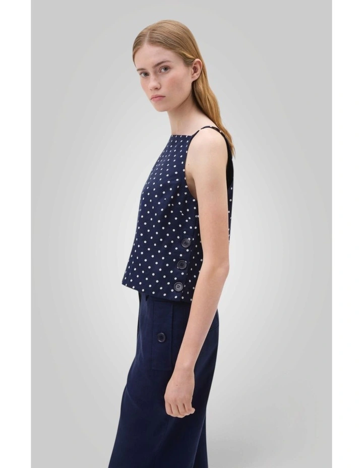 Linen Spot Shell Top in North Sea image 2