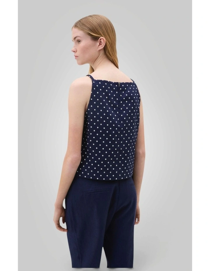 Linen Spot Shell Top in North Sea image 4