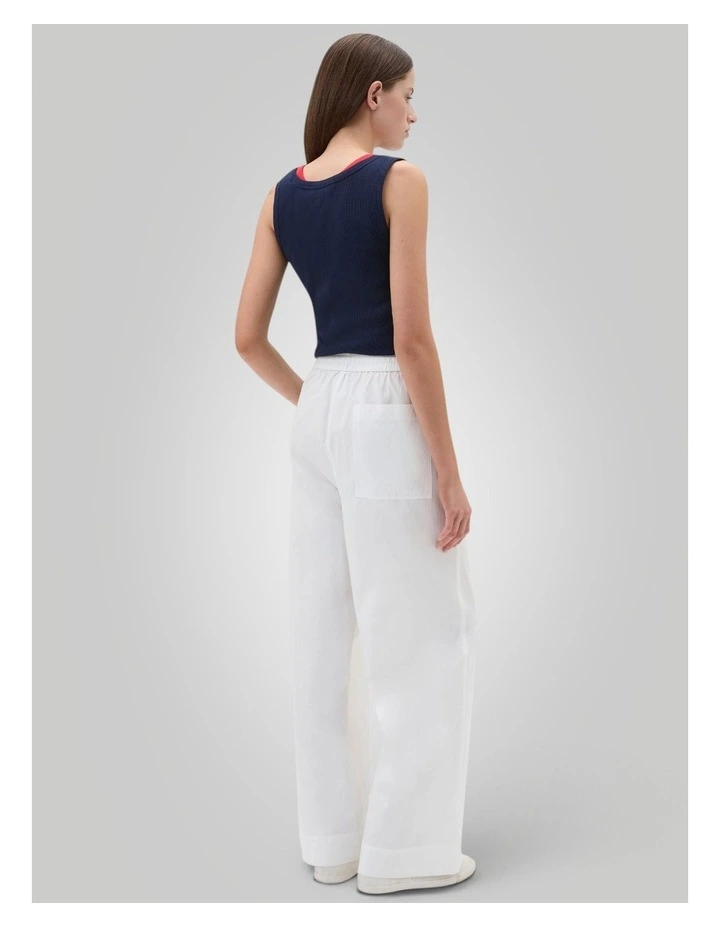 Poplin Pull On Pant in Antique White image 4