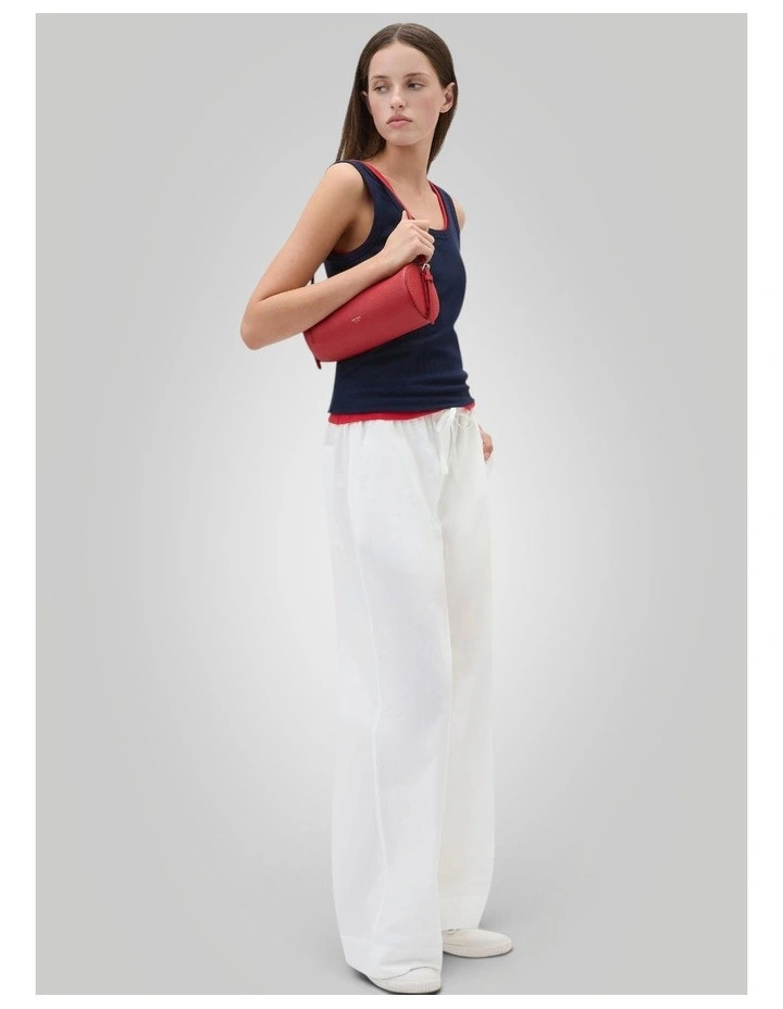 Poplin Pull On Pant in Antique White image 5
