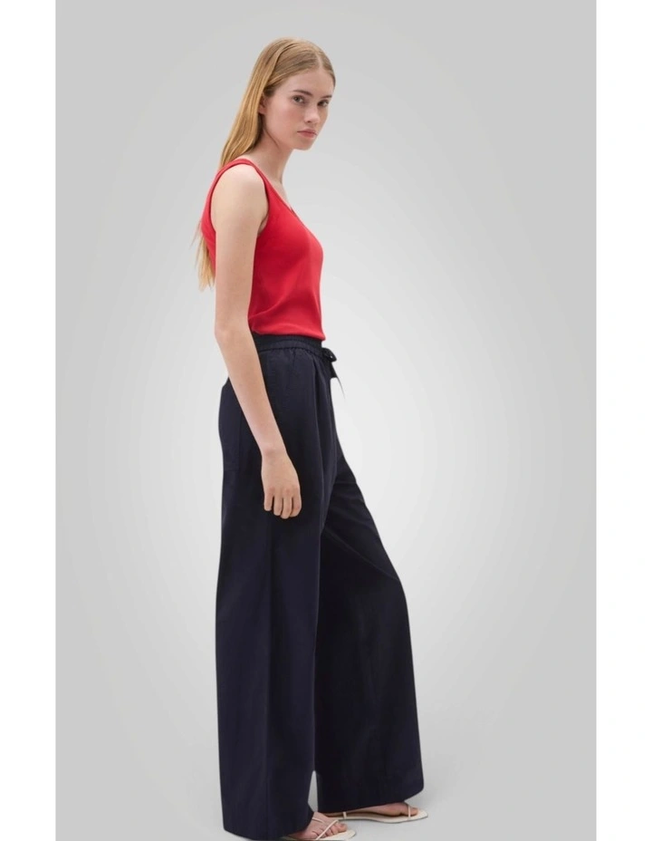 Poplin Pull On Pant in North Sea image 2