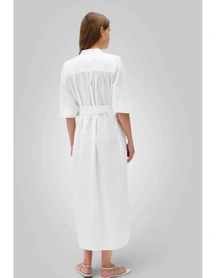 Cleo Poplin Dress in Antique White image 4