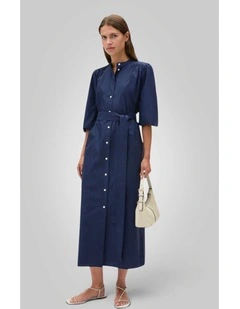 Cleo Poplin Dress in North Sea