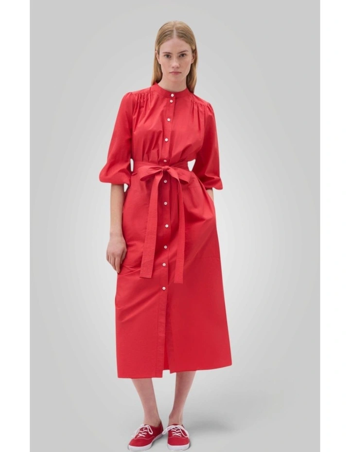 Cleo Poplin Dress in Market Red image 1