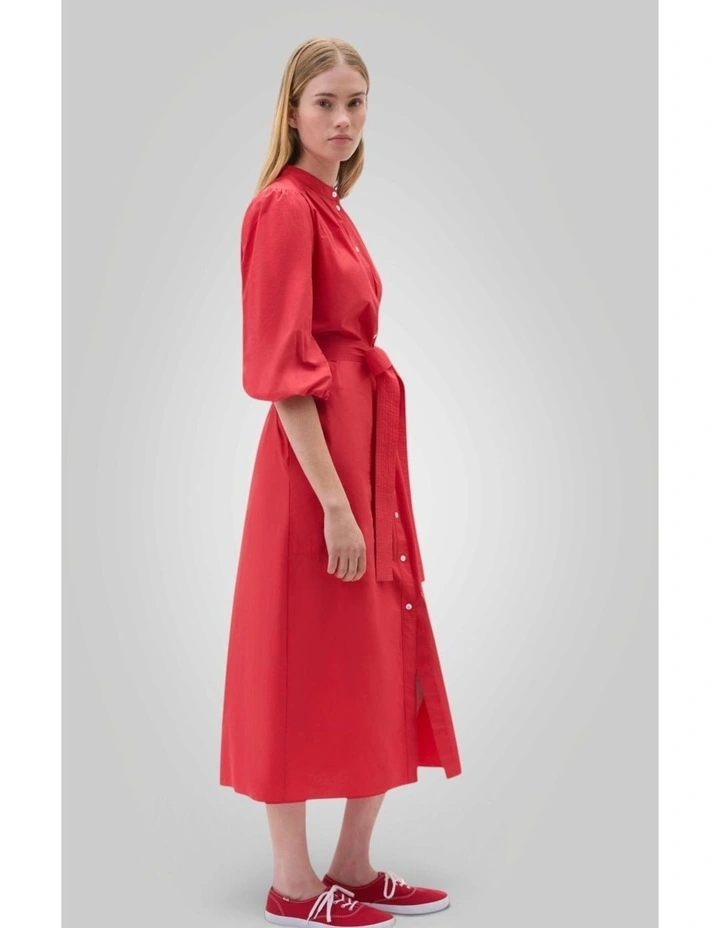 Cleo Poplin Dress in Market Red image 2