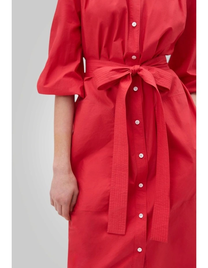 Cleo Poplin Dress in Market Red image 3