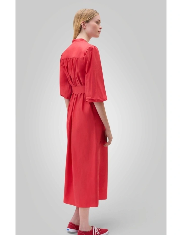 Cleo Poplin Dress in Market Red image 4