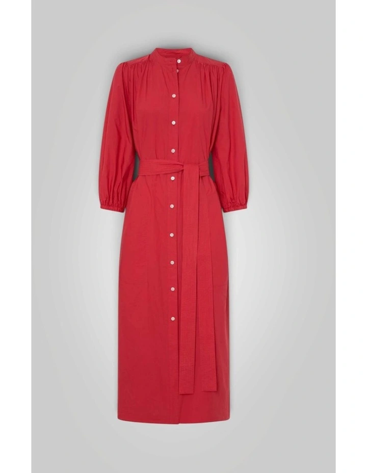 Cleo Poplin Dress in Market Red image 6