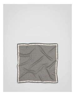 All Over Logo Silk Scarf in Cream/Black