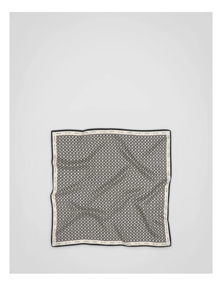 All Over Logo Silk Scarf in Cream/Black image 1