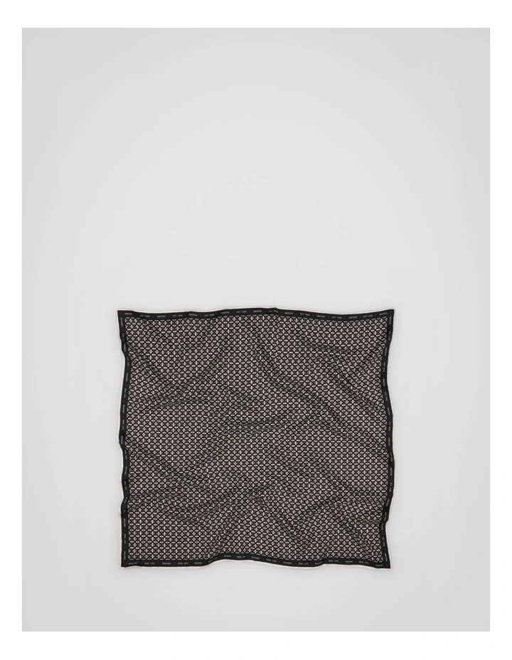 All Over Logo Silk Scarf in Black image 1