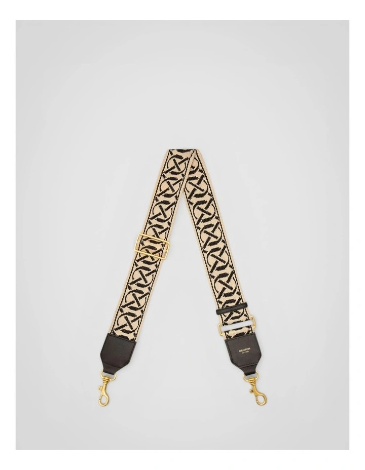 Logo Bag Strap in Black/Natural image 1