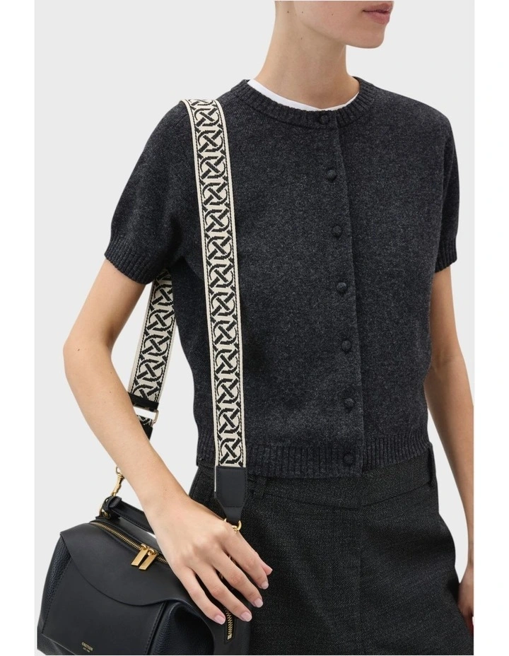 Logo Bag Strap in Black/Natural image 3