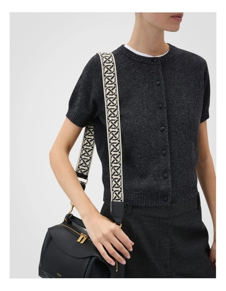 Logo Bag Strap in Black/Natural image 4