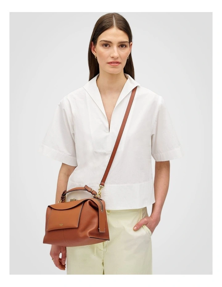 Mica Bowler Bag in Brandy image 6