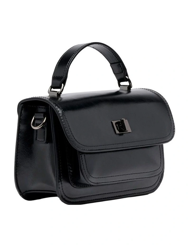 Mavis Top Handle Bag in Black image 2