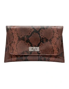 Coco Clutch in Brown Snake