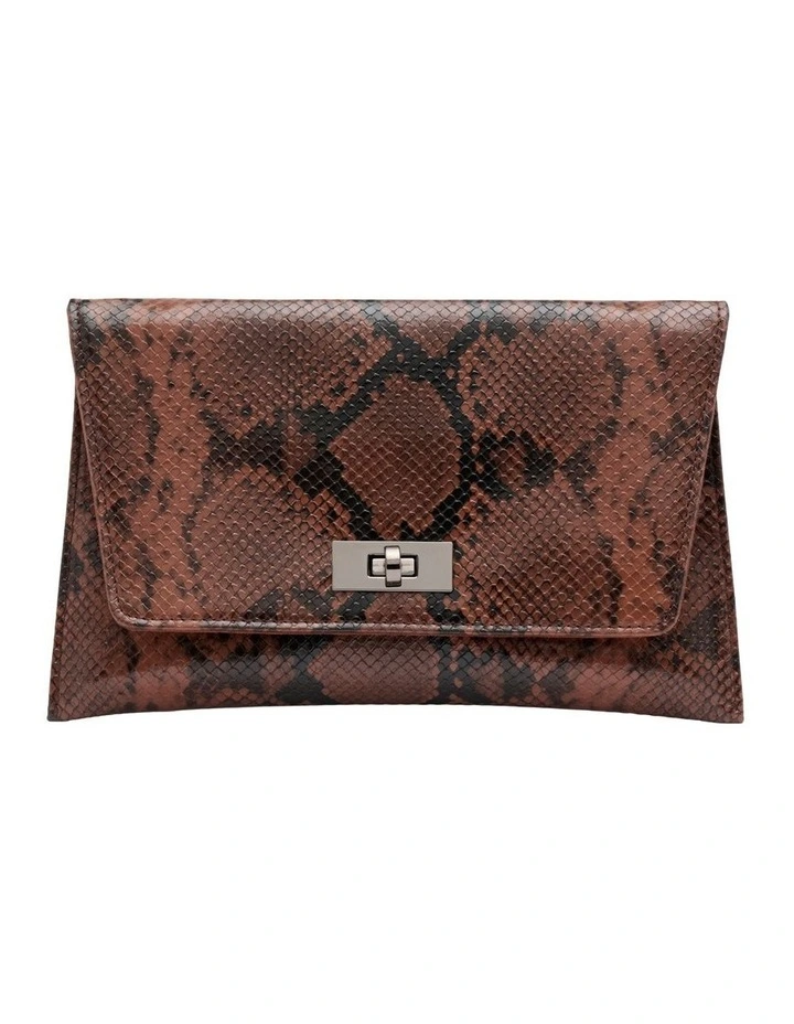Coco Clutch in Brown Snake image 1