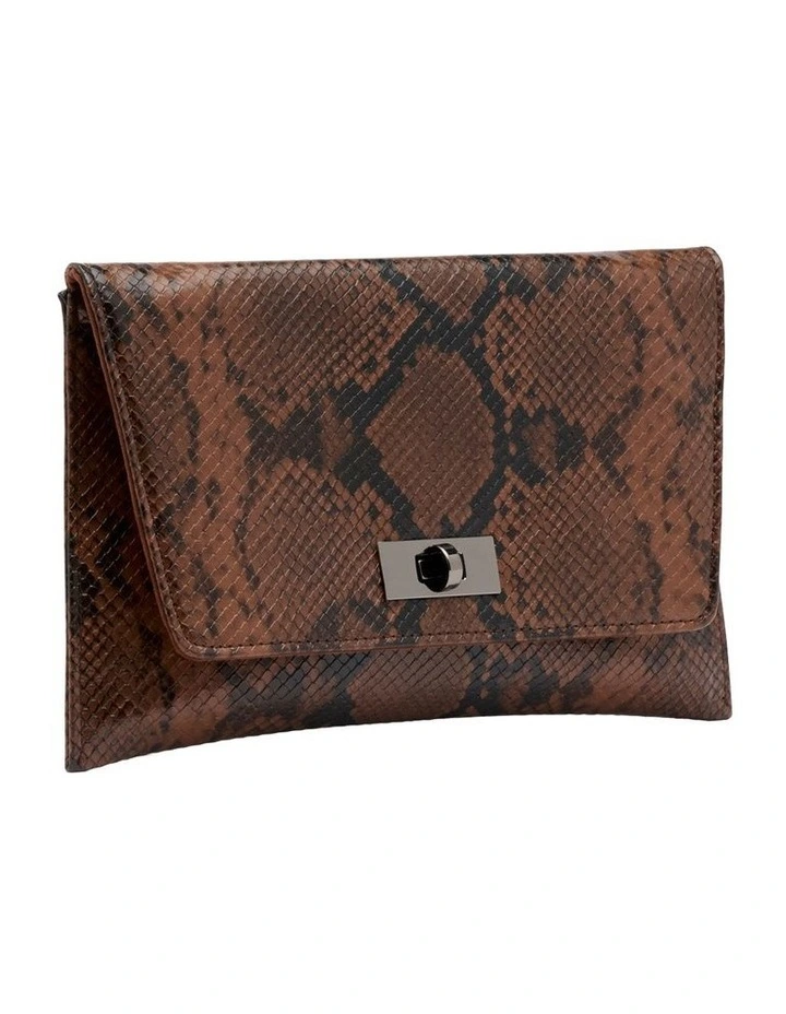 Coco Clutch in Brown Snake image 2