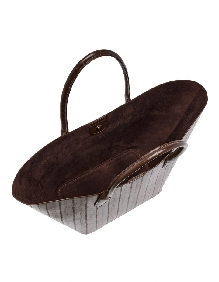 Chiara Large Tote Bag in Brown image 4