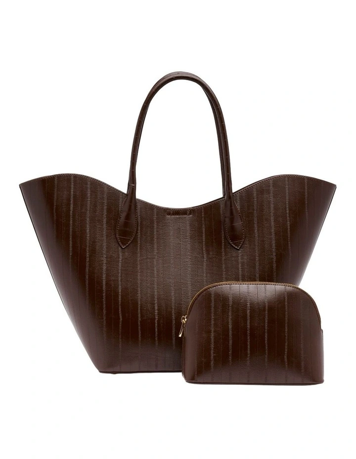 Chiara Large Tote Bag in Brown image 5
