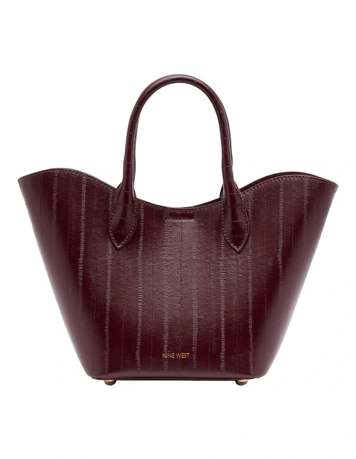Chiara Small Tote Bag in Burgundy image 1